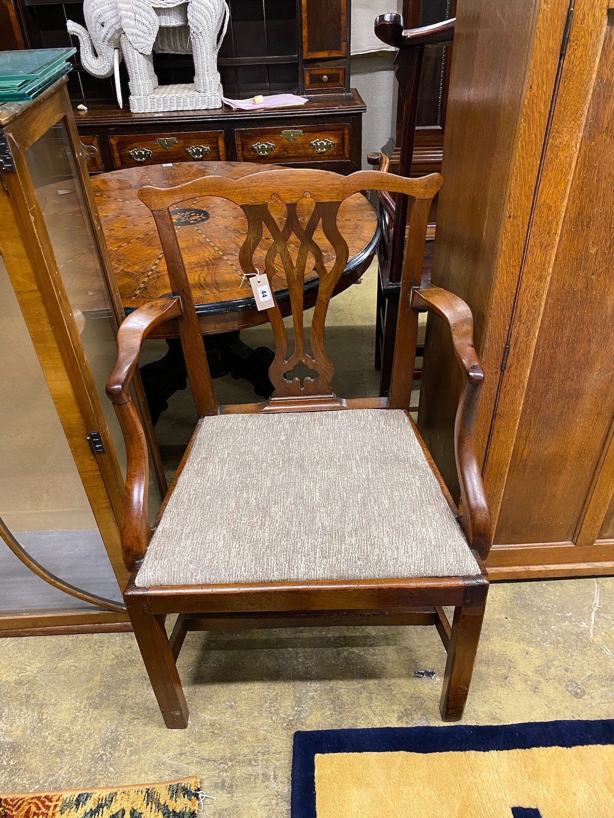 A George III mahogany elbow chair